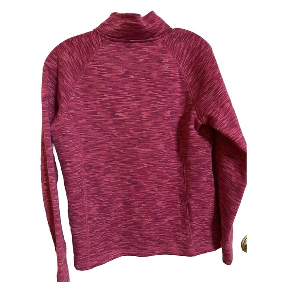 Tek Gear Womens 1/4 Zip Pullover Fleece Jacket Pink Space Dye Long Sleeve M - Picture 6 of 8